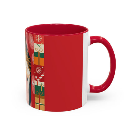 ❤️ The Lady Of The Candlelit Christmas Alcove Colorful Mug – Art Deco Holiday Elegance
