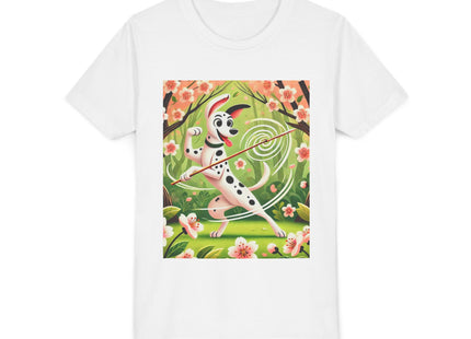 Dalmatian Dance in the Cherry Blossom Grove Youth Short Sleeve Tee