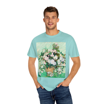 Roses by Vincent Van Gogh Unisex Garment-Dyed T-shirt