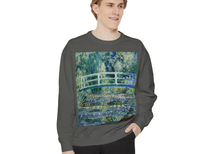 Water Lilies and Japanese Bridge by Claude Monet Unisex Garment-Dyed Sweatshirt