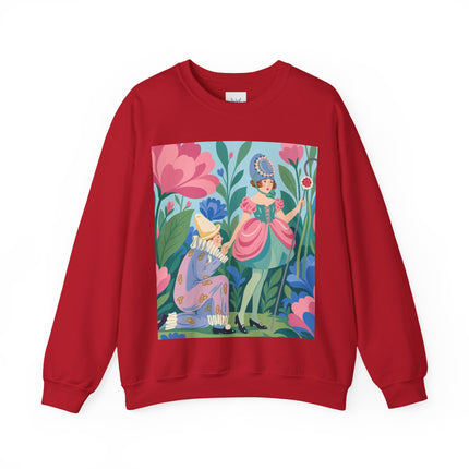 🌸🎭 The Garden Masquerade Crewneck Sweatshirt – Art Deco Floral Whimsy
