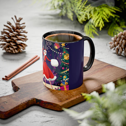 🎄❄️ The Christmas Snowball Dance Colorful Mug – Whimsical Holiday Fashion Fantasy