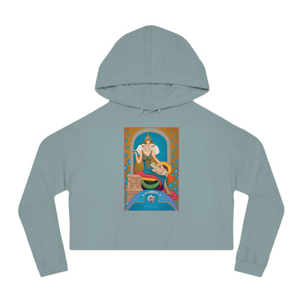 April & Diamond (from the Gem Series) by Sofia Chiostri Women’s Cropped Hooded Sweatshirt