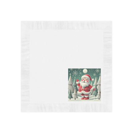 Santa's Joyful Night White Coined Napkins