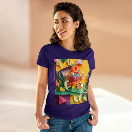 Origami Bicycle Women's Midweight Cotton Tee