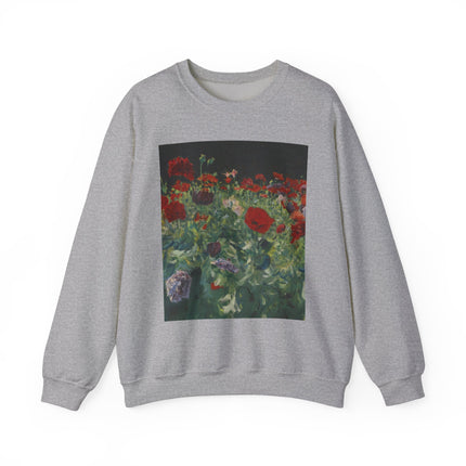 Poppies (A Study of Poppies for Carnation, Lily, Lily, Rose) by John Singer Sargent Heavy Blend™ Crewneck Sweatshirt