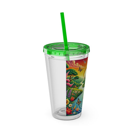 Sailor Kitten’s River Adventure Sunsplash Tumbler with Straw, 16oz