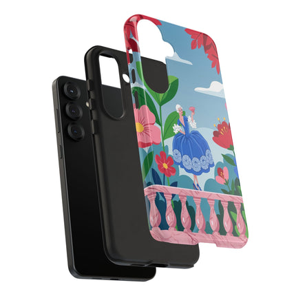 🌺🪭 The Lady Of The Grand Flower Terrace Phone Case – Art Deco Garden Elegance