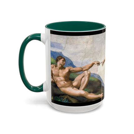 The Creation of Adam by Michelangelo Buonarroti Colorful Mugs (11oz, 15oz)