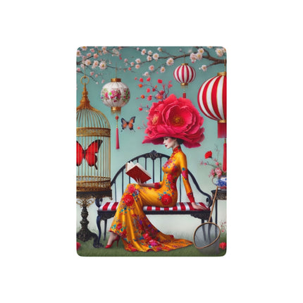 Reading in a Painted Garden Playing Cards
