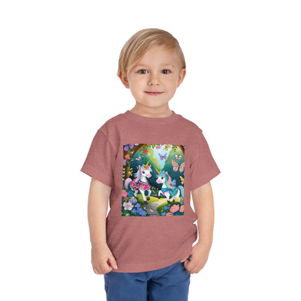 Baby Unicorns and Fluttering Butterflies Toddler Short Sleeve Tee