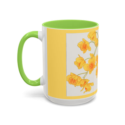Golden Bow Orchid by Tanigami Kônan Colorful Mugs (11oz, 15oz)