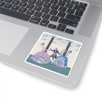 🎭🌸 Blindman’s Bluff Kiss-Cut Stickers – Rococo Courtship Whimsy