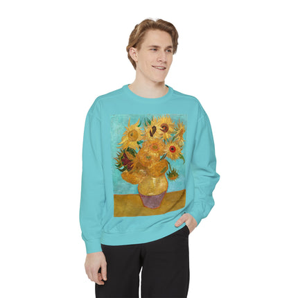 Vase with Twelve Sunflowers by Vincent Van Gogh Unisex Garment-Dyed Sweatshirt