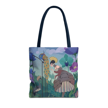 🦚🌸 The Lady Of The Peacock Garden Tote Bag – Art Deco Floral Fantasy