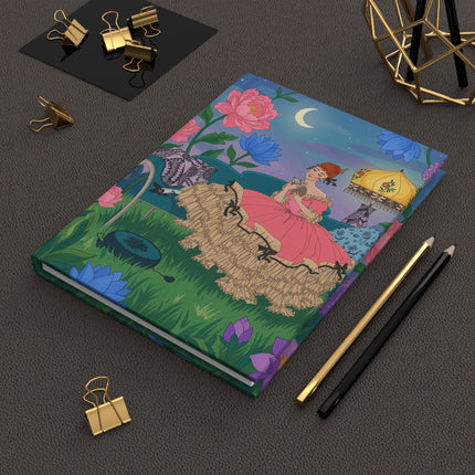 🌙🐈 The Lady Of The Moonlit Garden Hardcover Journal – Art Deco Fashion Illustration