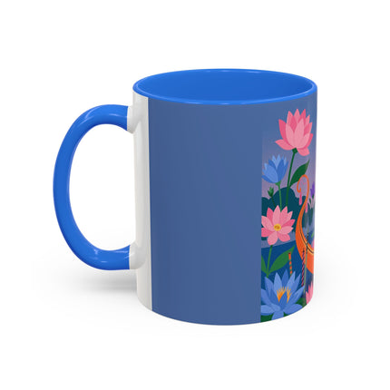 The Lady Of The Lotus Voyage Colorful Mugs – Art Deco Botanical Elegance