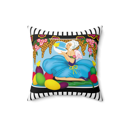 Blooms and Chicks Spun Polyester Square Pillow