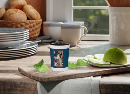 Modern Gallants with Morning Glories by Tsukioka Yoshitoshi Ceramic Shot Glass