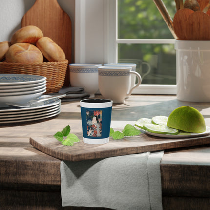 Modern Gallants with Morning Glories by Tsukioka Yoshitoshi Ceramic Shot Glass