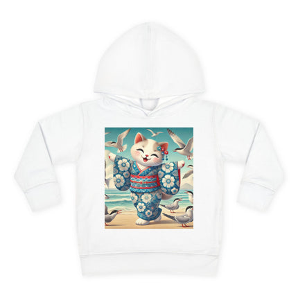 Geisha Kitten by the Seaside Toddler Pullover Fleece Hoodie
