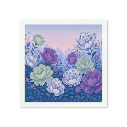 🌸💜 The Lavender Porcelain Blossom Garden Napkins – Romantic Botanical Elegance