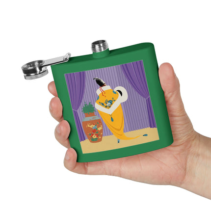 Golden Robe Flask – Elegant Drama & Timeless Sophistication