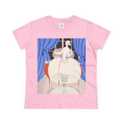 🦢💎 The Ivory Midnight Muse Cotton Tee – Art Deco Fashion Elegance