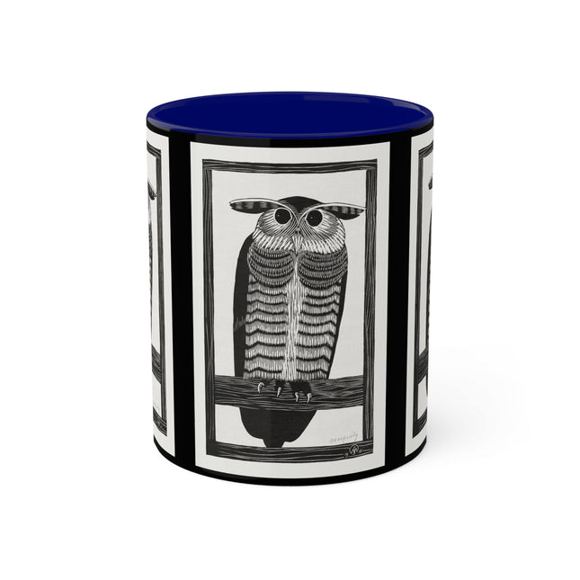 Horned Owl by Samuel Jessurun de Mesquita Colorful Mugs, 11oz