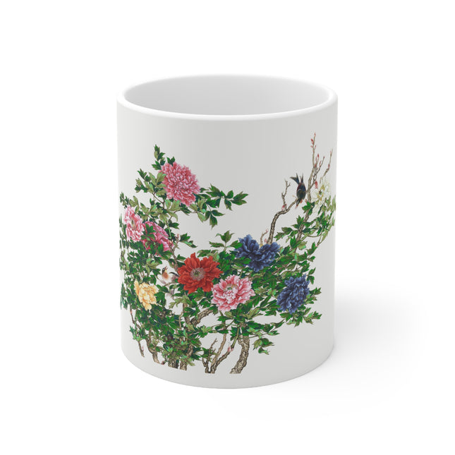 Peonies and Birds by Okamoto Shuki Ceramic Mug 11oz