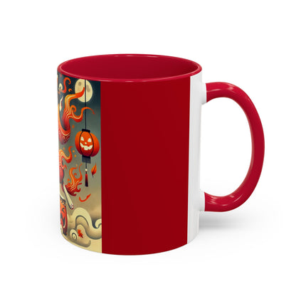 Jack-O’-Lantern Drums & The Kabuki Rabbit Colorful Mugs (11oz, 15oz)