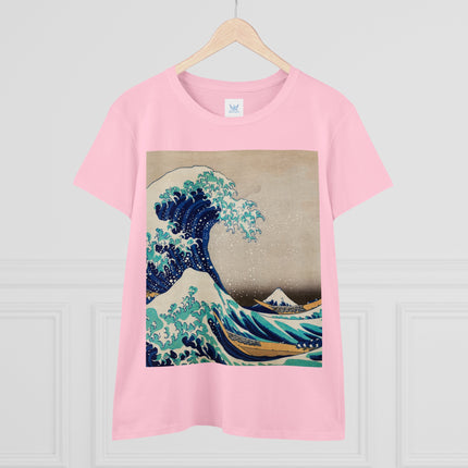 The Great Wave off Kanagawa by Katsushika Hokusai Women's Midweight Cotton Tee