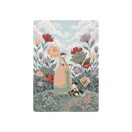 🌸🐈 The Lady And Puss In Boots Playing Cards – Art Deco Floral Fashion Fantasy