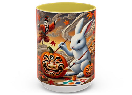 Halloween Rabbit’s Kabuki Jack-o’-Lanterns Colorful Mugs (11oz, 15oz)