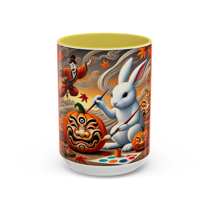 Halloween Rabbit’s Kabuki Jack-o’-Lanterns Colorful Mugs (11oz, 15oz)