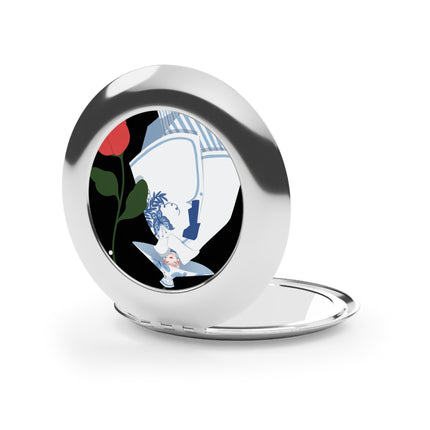 Blue & White Porcelain Geisha Compact Mirror – Quiet Elegance & Timeless Grace