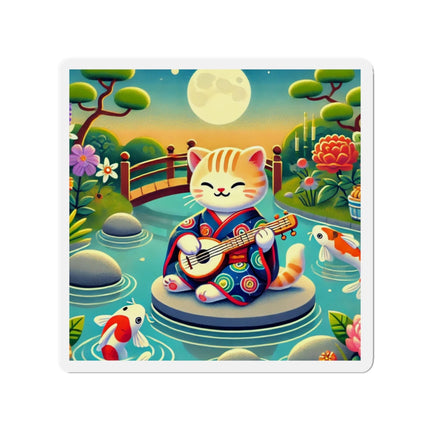 Melodic Kitten by the Koi Pond Die-Cut Magnets (5 Sizes)