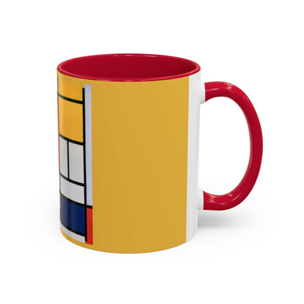 Composition with Red, Yellow, Blue, and Black by Piet Mondrian Colorful Mugs (11oz, 15oz)