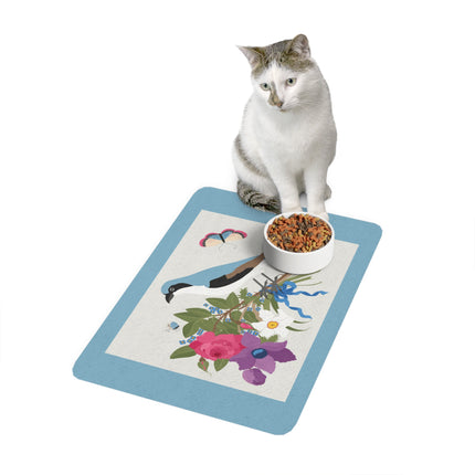 Blue Shrike Blossom Perch Pet Food Mat – Garden Guardian