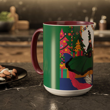 🎄🎁 The Emerald Christmas Belle Colorful Mug – Colorful Holiday Fashion Fantasy