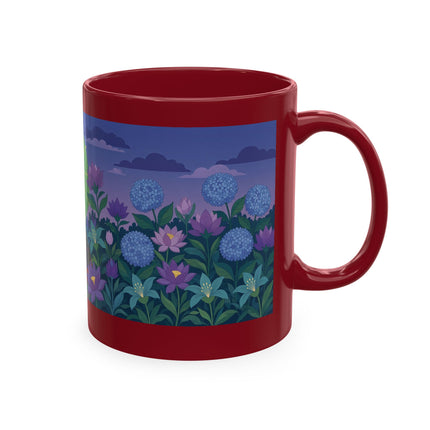 🧶☂️ The Lady Of The Garden Knitting Circle Ceramic Mug – Art Deco Floral Whimsy