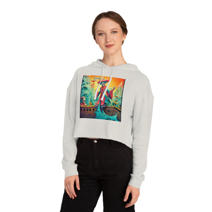 Skeleton Crew of the Misty Seas Women’s Cropped Hooded Sweatshirt