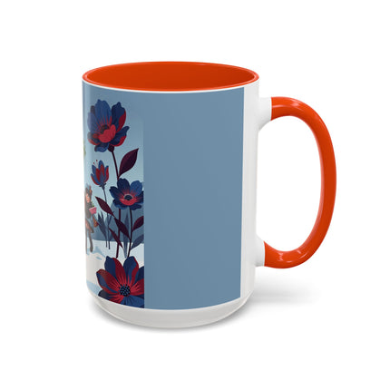 🎁🌺 The Christmas Gift Garden Stroll Colorful Mug – Art Deco Holiday Fantasy
