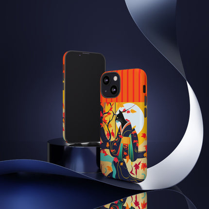 Black Cat in Kimono Phone Cases