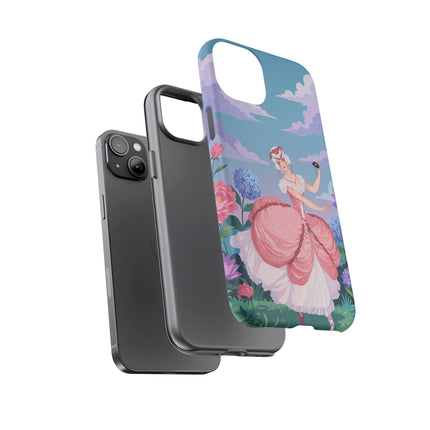 🎭🌸 The Lady Of The Secret Masquerade Phone Case – Art Deco Garden Fantasy
