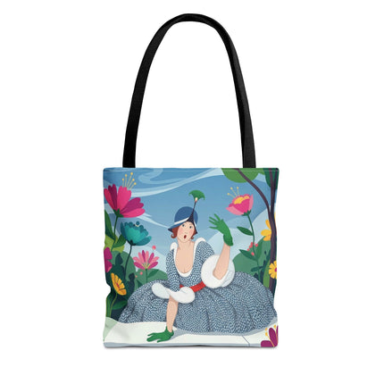 🌺🦚 The Lady Of The Peacock Garden Tote Bag – Art Deco Floral Fashion