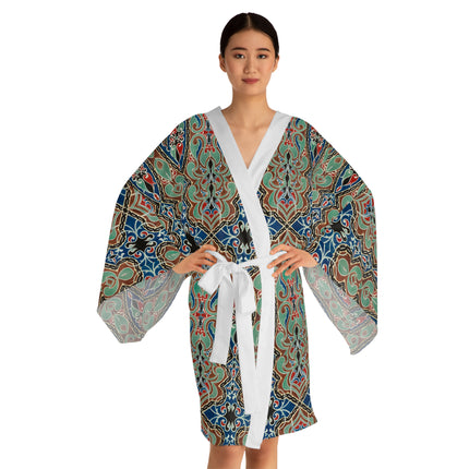 Arabian Ornament by Elizabeth A. Nedwill Long Sleeve Kimono Robe (AOP)
