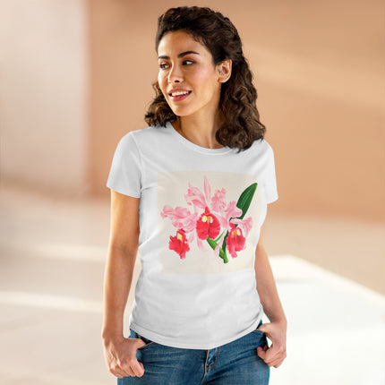 Cattleya gigas by Jean Jules Linden Women's Midweight Cotton Tee