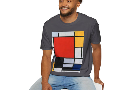Composition with Red, Yellow, Blue, and Black Softstyle T-Shirt