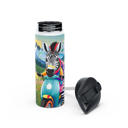 Stripes on Wheels Stainless Steel Water Bottle
